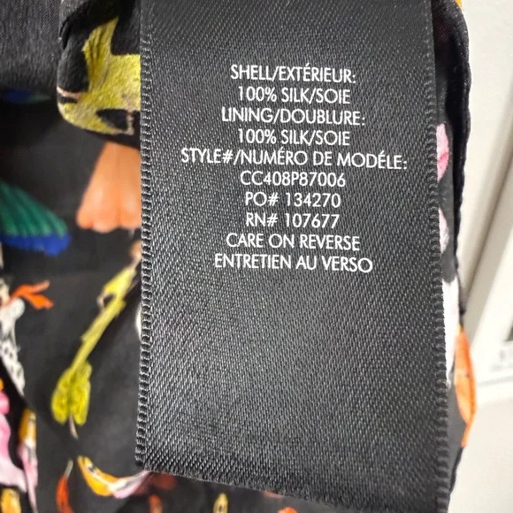 Alice + Olivia Willa Romantic Stace Face Black Shirt Blouse Women Size M - Picture 6 of 7